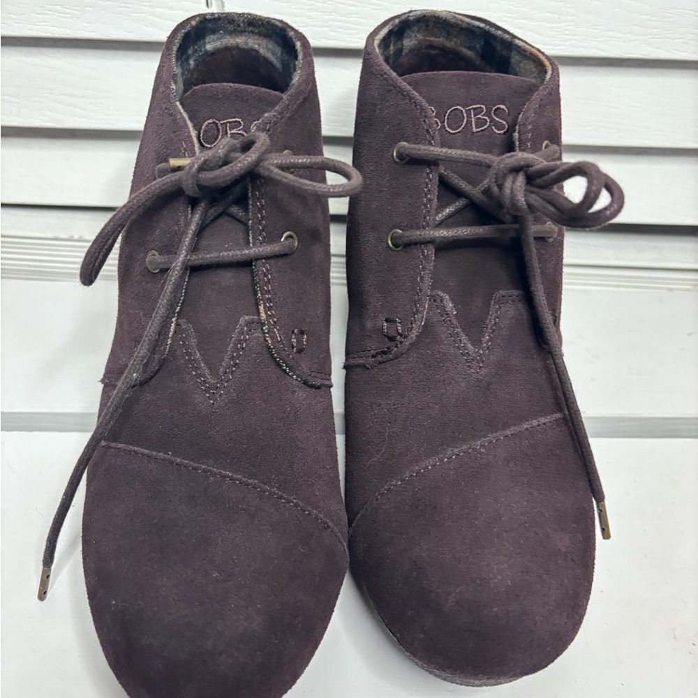 BOBS from Skechers Plum Suede Lace-Up Boots